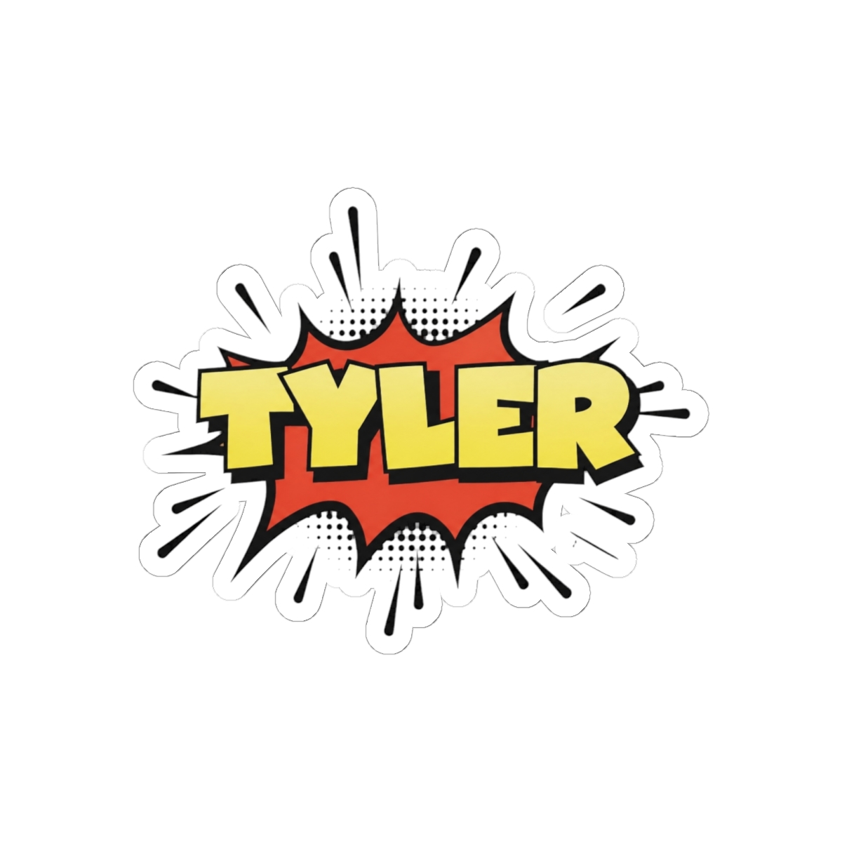 Comic Book Tyler Name Sticker - Waterproof Vinyl Decal for Car Bumper, Laptop, Water Bottle, Wall, and Window, Size - 5'' Longer Side | Tyler, The Creator - alternate angle 2, merchandise